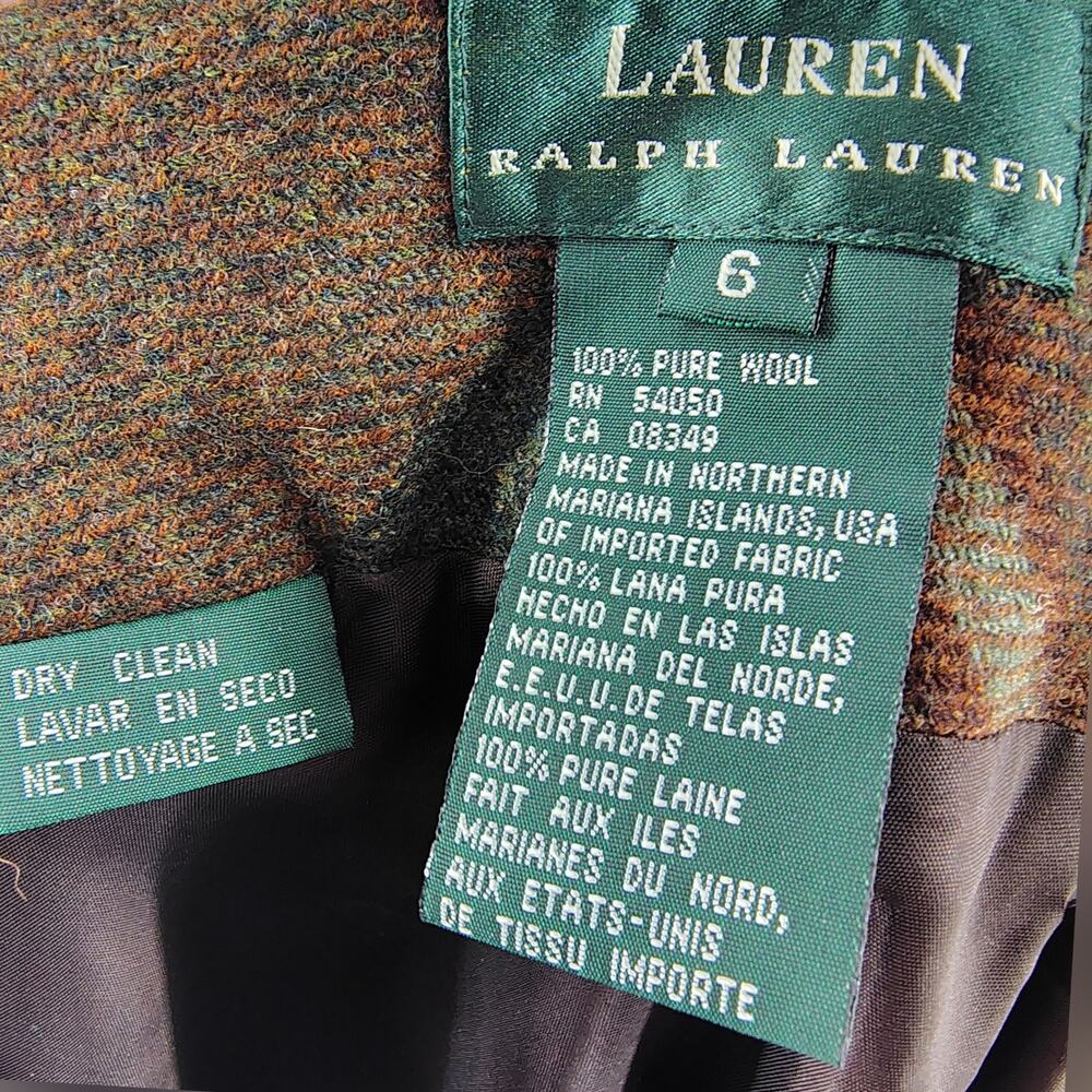 Lauren Ralph Lauren Wool Plaid Equestrian Buckle Midi Skirt Size 6 - Picture 5 of 16